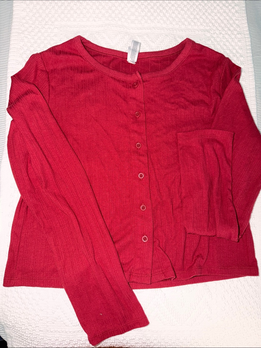 Auden Red Long-Sleeve Button-Front Kids Top